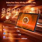 Android 15 Tablet 12 inch, AI Tablet 2K Display, Tablets with Case & 20W PD Charger, 20GB RAM 128GB RAM 1TB Expand, 8000 mAh, Octa-Core A733 Up to 2.0GHZ, WiFi 6, BT5.0, Support GMS Widevine L1