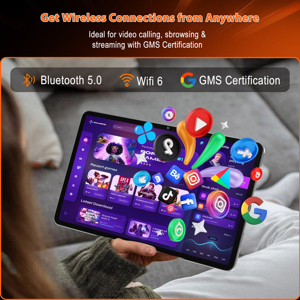 Android 15 Tablet 12 inch, AI Tablet 2K Display, Tablets with Case & 20W PD Charger, 20GB RAM 128GB RAM 1TB Expand, 8000 mAh, Octa-Core A733 Up to 2.0GHZ, WiFi 6, BT5.0, Support GMS Widevine L1