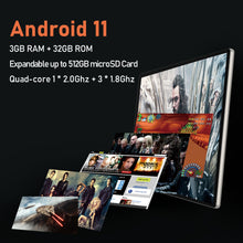 Carica l&#39;immagine nel visualizzatore di Gallery, 10.1 inch 4G LTE Android 11 Tablet with 3GB+32GB, Quad Core, T10 Pro USB-C WiFi Tablet
