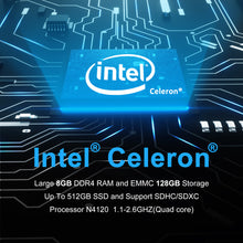 Cargar imagen en el visor de la galería, 15.6 inch Windows 10, 8GB RAM eMMC 128GB, Intel Celeron Processor N4120 Laptop Computer
