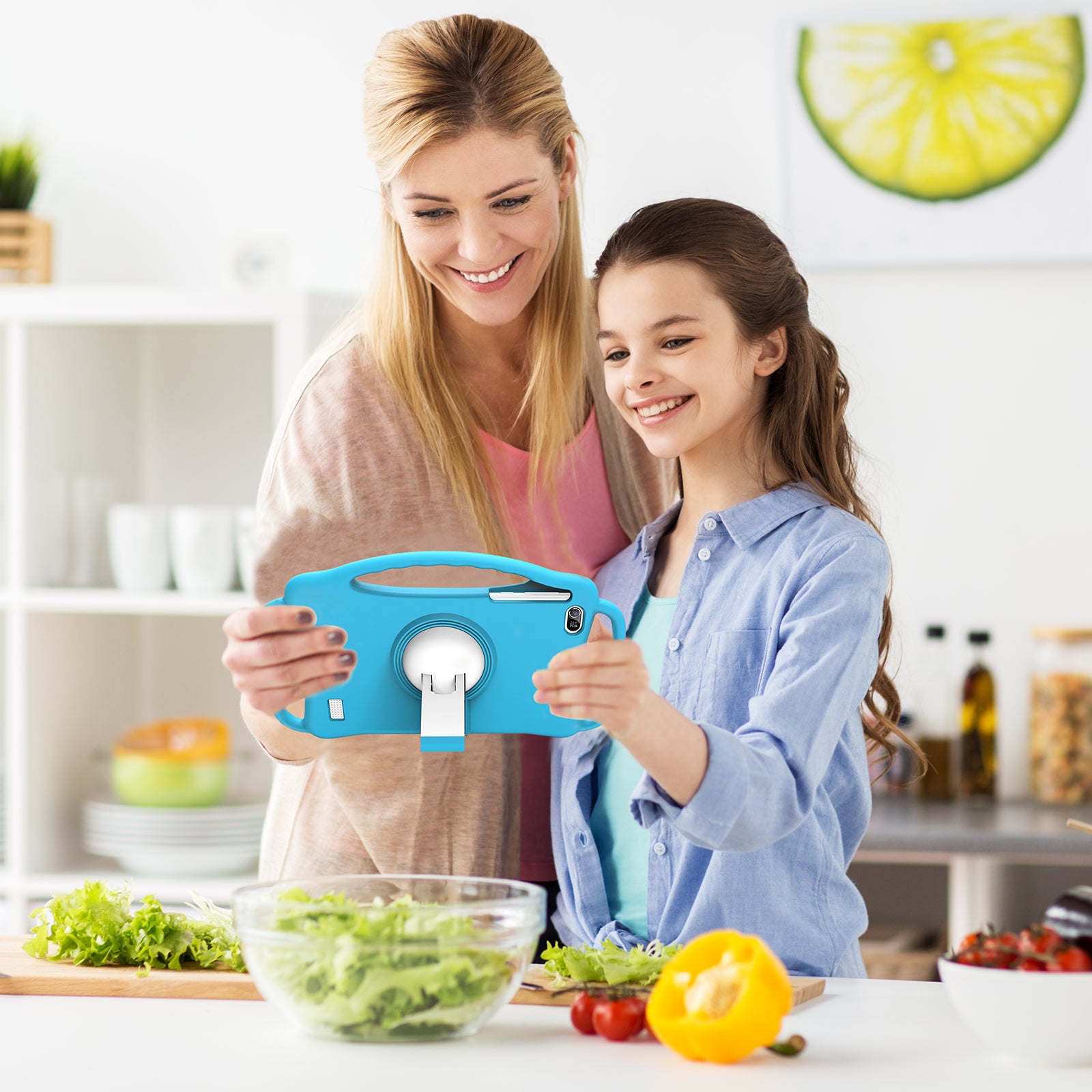 7" Tablet PC For Kids, Quad-core, RAM 2GB, ROM 32GB, Blue Kid-proof case