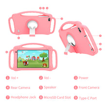 Lade das Bild in den Galerie-Viewer, 7&quot; Tablet PC For Kids, Quad-core, RAM 2GB, ROM 32GB, Pink Kid-proof case
